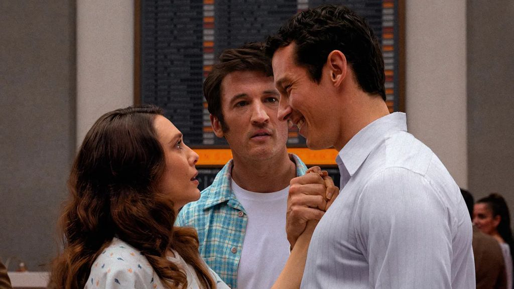 Elizabeth Olsen, Miles Teller, and Callum Turner in Eternity