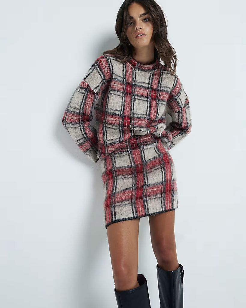 Checkered skirt dress best sale