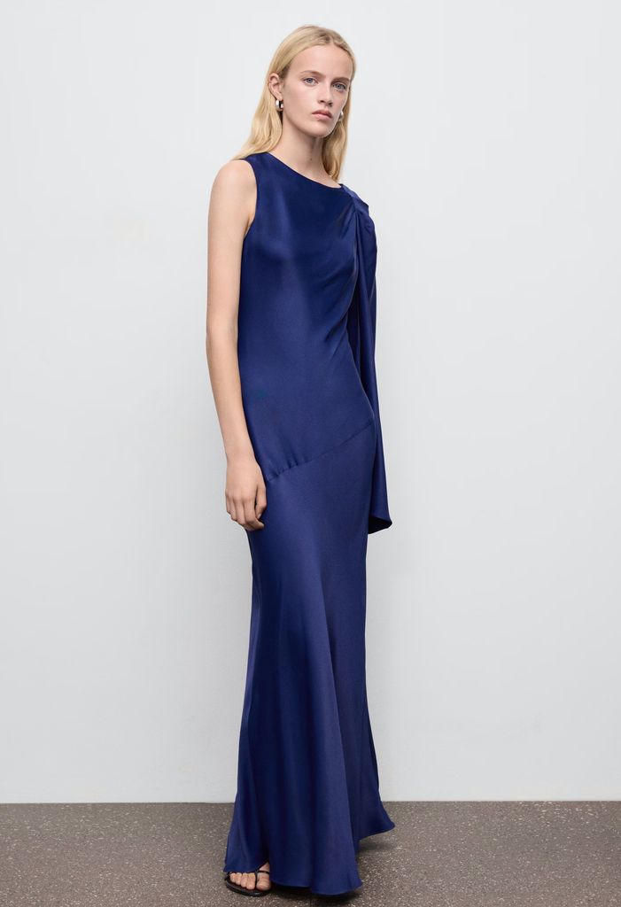 Mango Asymmetrical Satin Dress