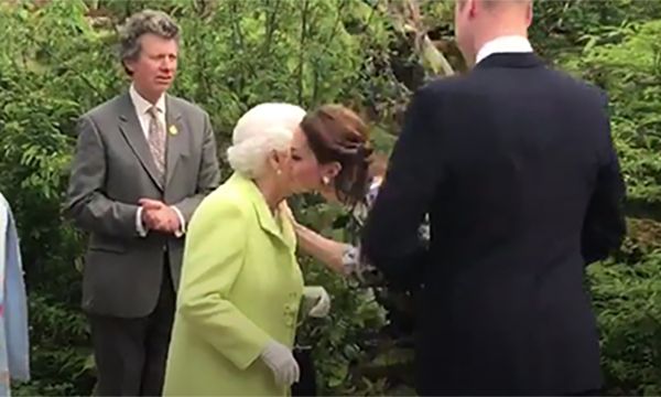 Princess Kate kisses the Queen