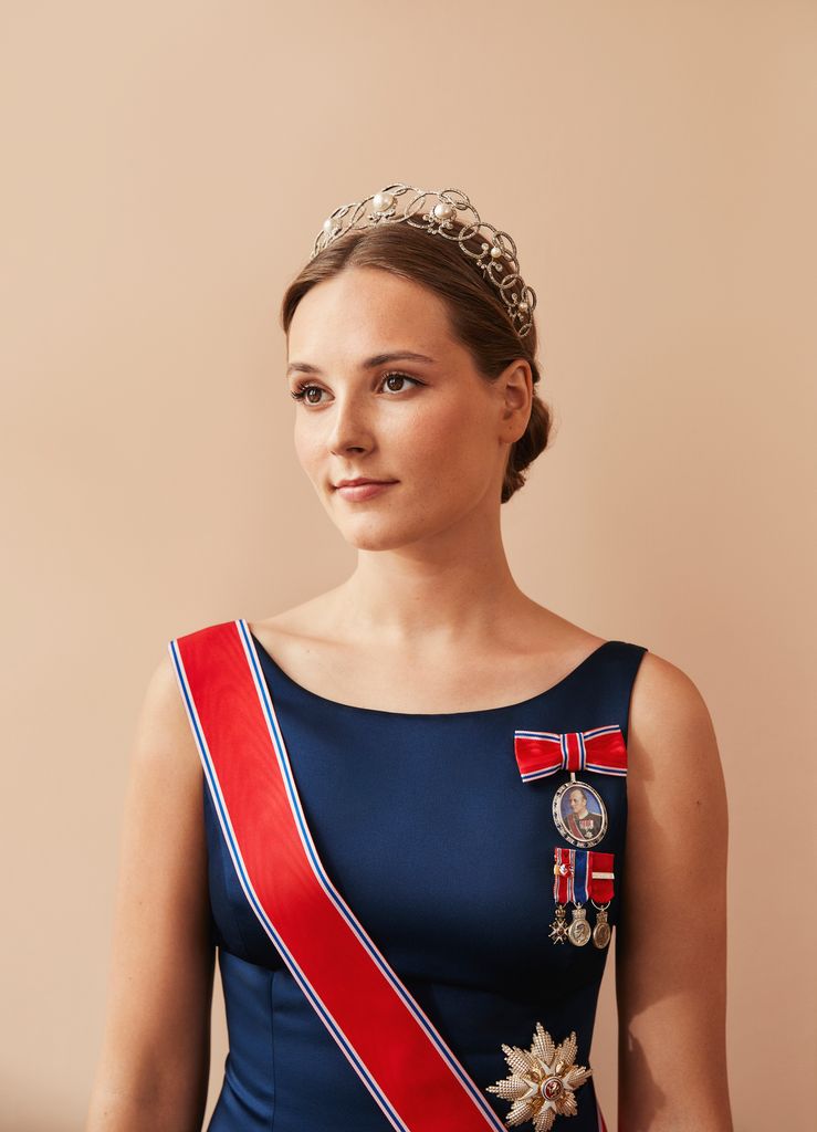 Princess Ingrid Alexandra in navy wearing tiara