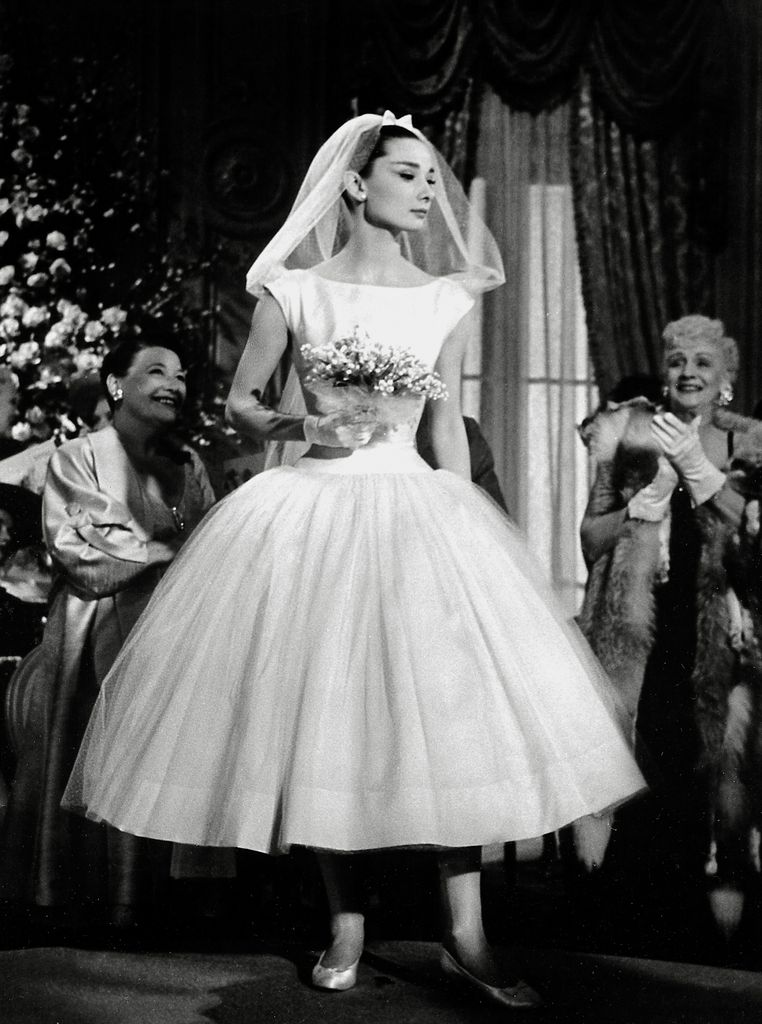 Audrey Hepburn in wedding dress in Funny Face