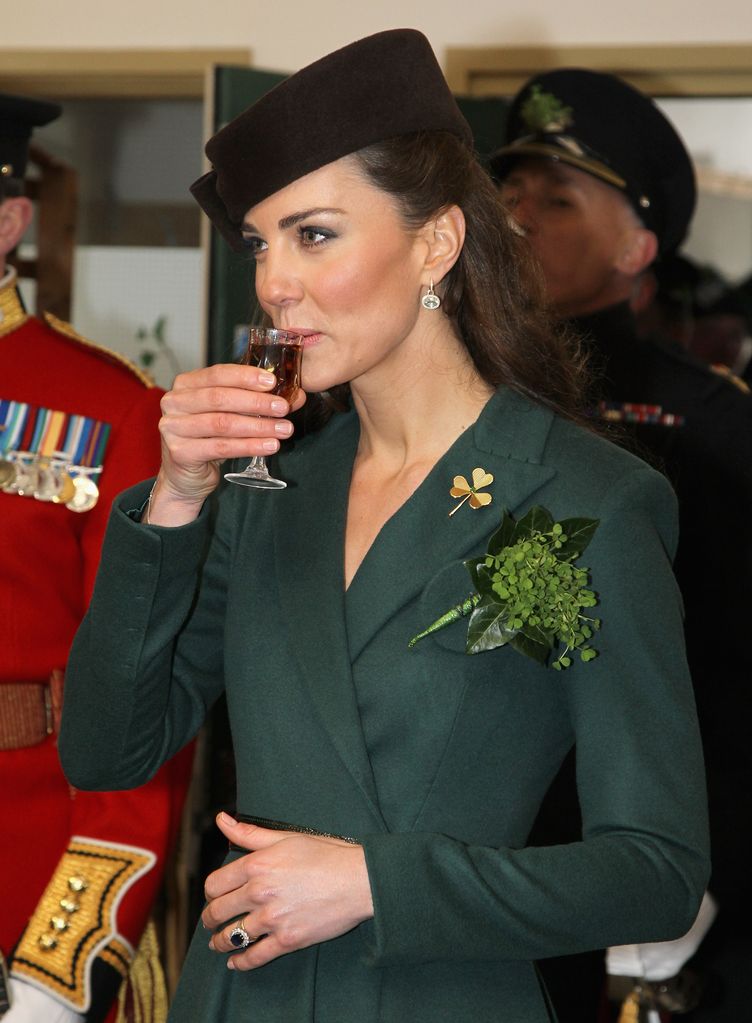 Kate Middleton drinks a glass  Harvey's Bristol Creme in the Junior's Mess a