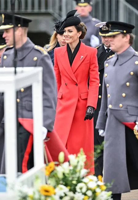 Kate Middleton red coat Alexander McQueen