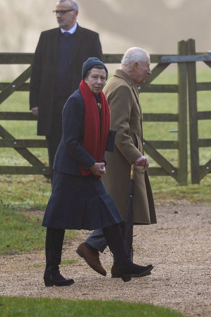 The Princess Royal accompanied her brother King Charles to church on Sunday morning