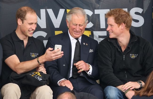prince harry and prince william with father king charles