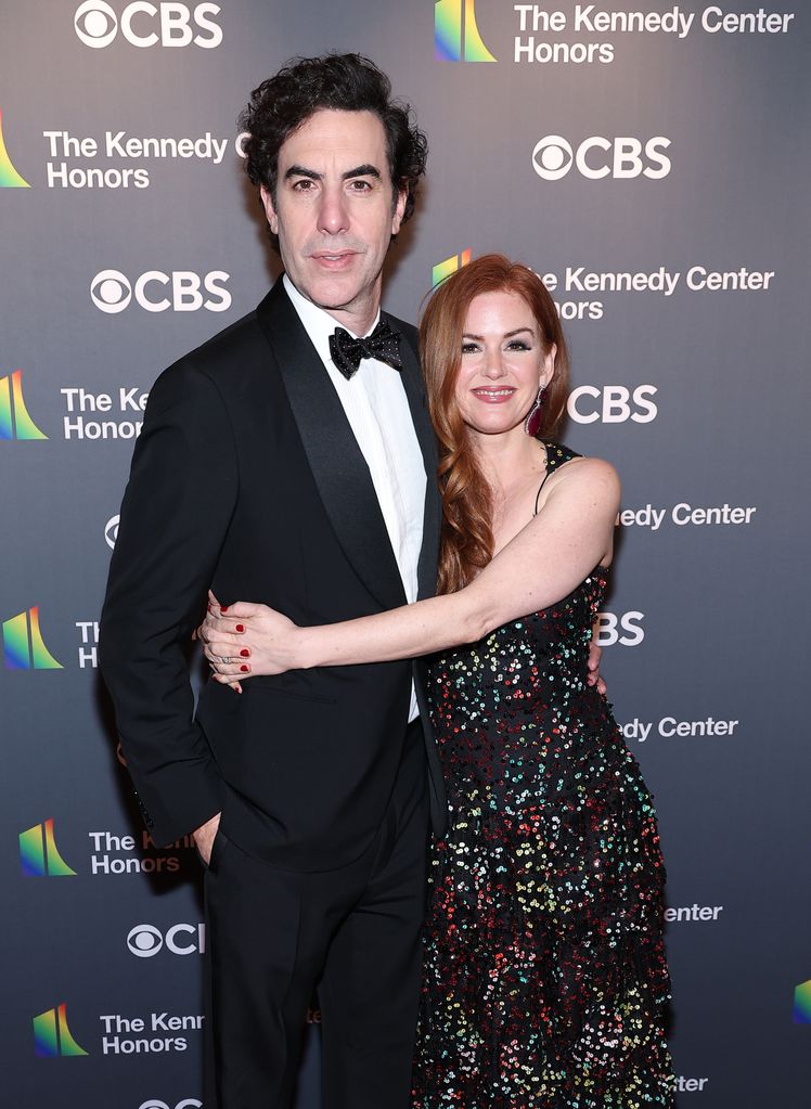 WASHINGTON, DC - DECEMBER 04: Sacha Cohen and Isla Fisher attend the 45th Kennedy Center Honors ceremony at The Kennedy Center on December 04, 2022 in Washington, DC. (Photo by Paul Morigi/Getty Images)
