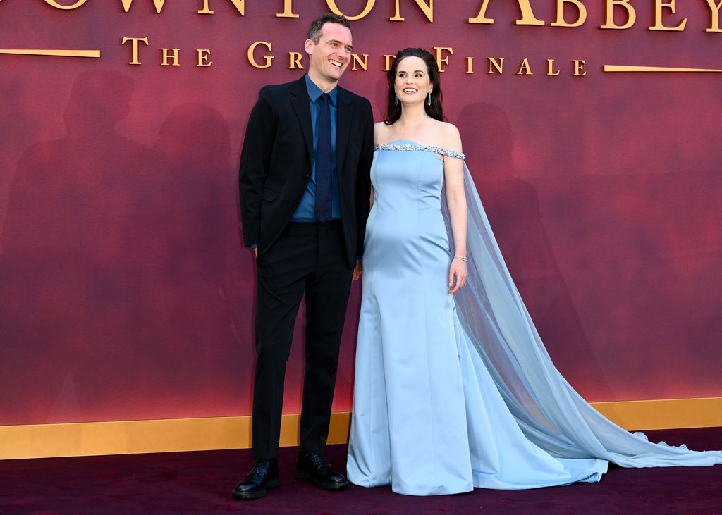 Jasper Waller-Bridge, Michelle Dockery at the "Downton Abbey: The Grand Finale" London Premiere held at ODEON Luxe Leicester Square on September 03, 2025 in London, England. (Photo by Matt Crossick/Variety via Getty Images)