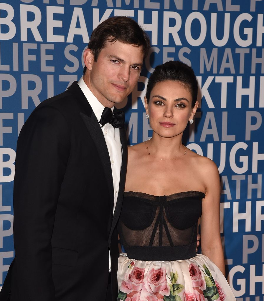 Ashton Kutcher (L) and Mila Kunis attend the 2018 Breakthrough Prize at NASA Ames Research Center on December 3, 2017 in Mountain View, California