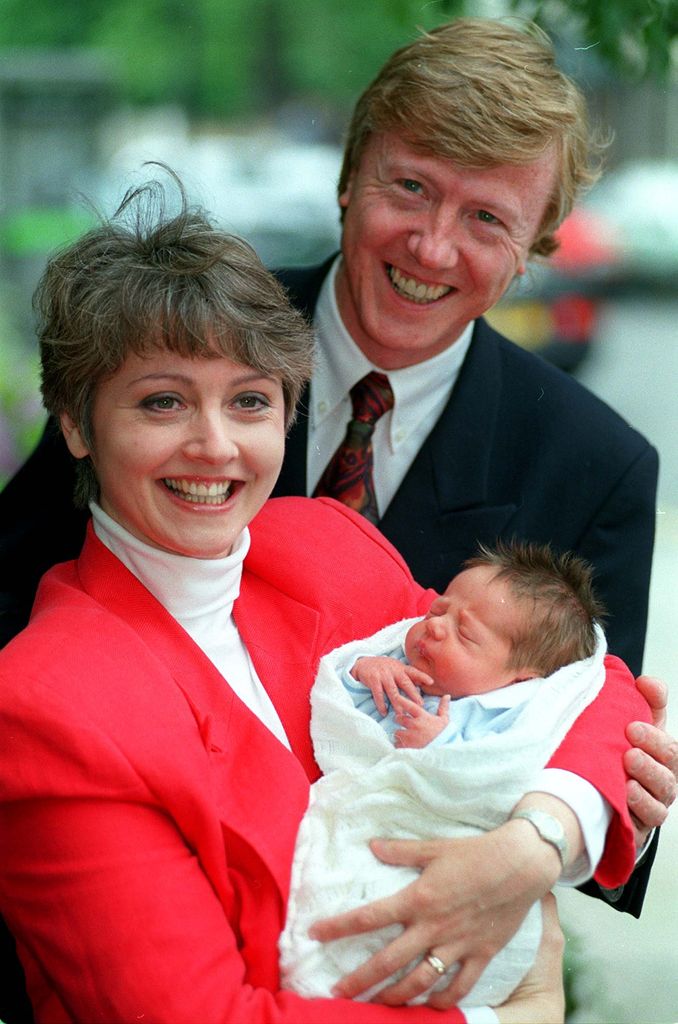 Mike Hollingsworth and Anne Diamond, with their new born son Jake