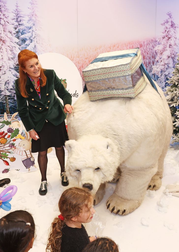 The school was turned into a winter wonderland, complete with a polar bear