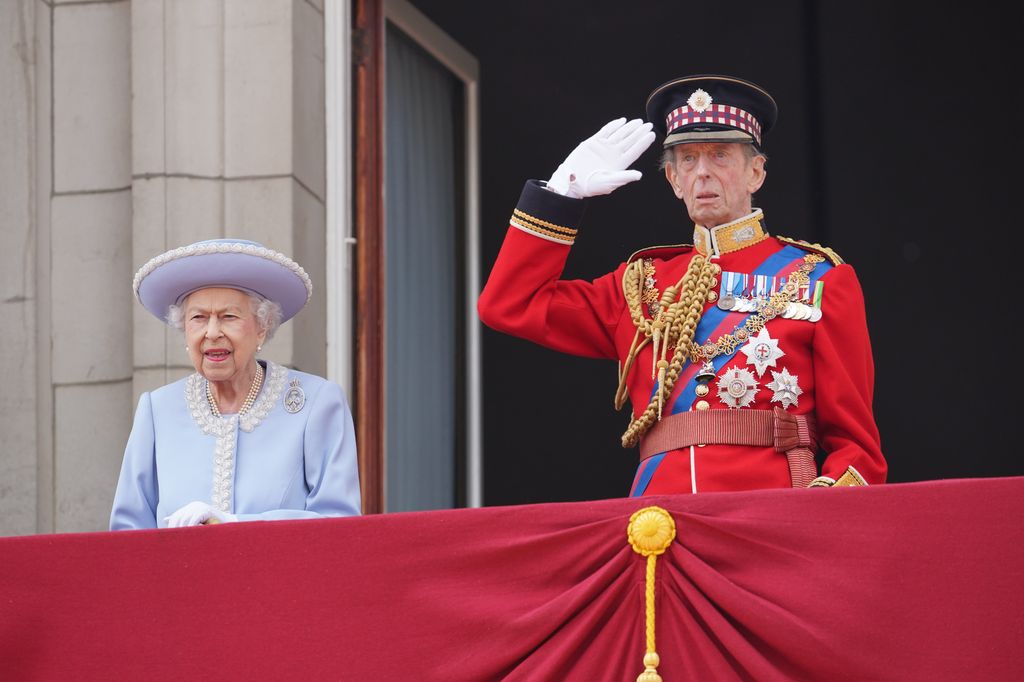 Queen Elizabeth II and Duke of Kent at Trooping the Colour