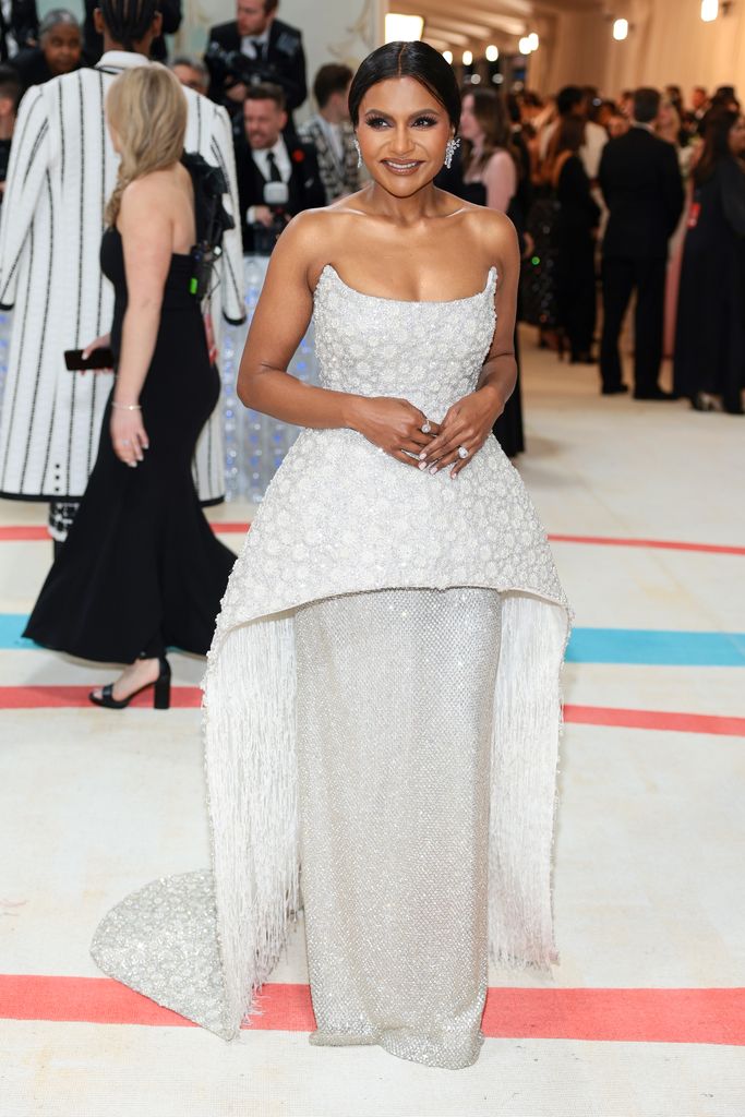 Mindy Kaling attends the 2023 Met Gala in a Jonathan Simkhai design