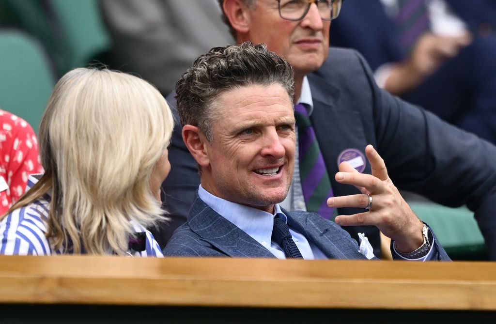 golf player justin rose at wimbledon in royal box