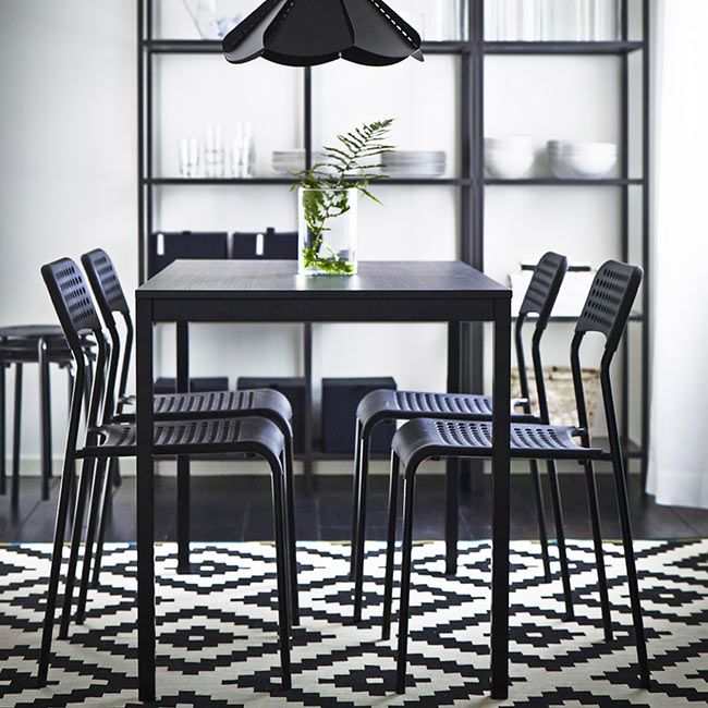 IKEA black and white dining room