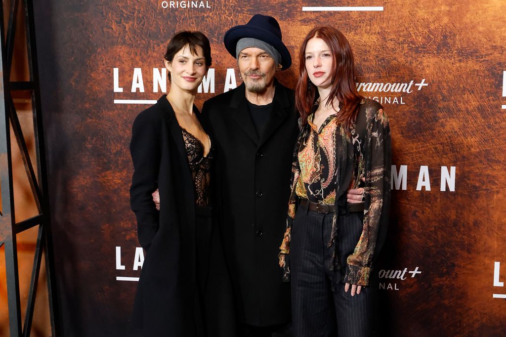 Audrey McGraw, Billy Bob Thornton, and Maggie McGraw attend the Season 2 premiere of "Landman" at Alice Tully Hall, Lincoln Center on November 11, 2025 in New York City.