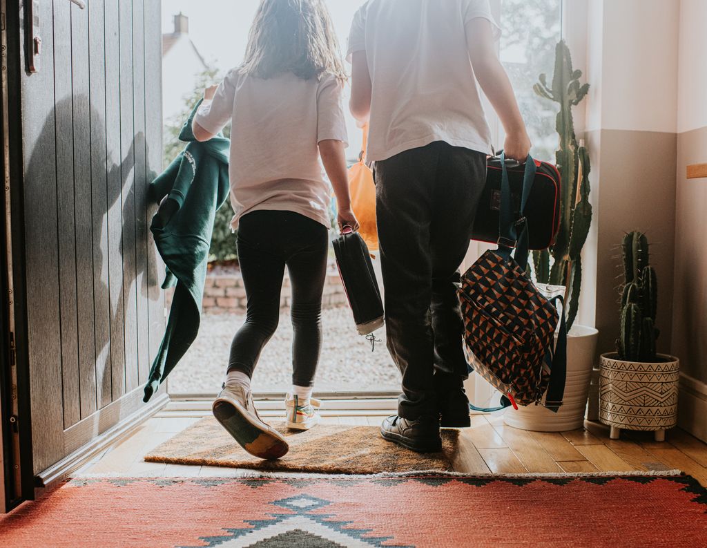 Children leave for a day at school