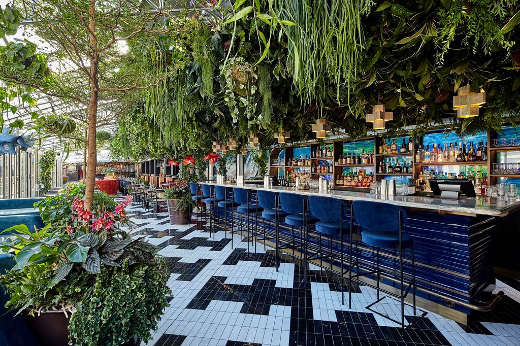 SUSHISAMBA Covent Garden's bar surrounded by green plants