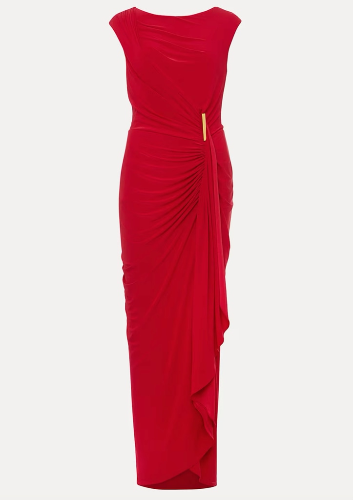 A red dress from Phase Eight pictured on a white background