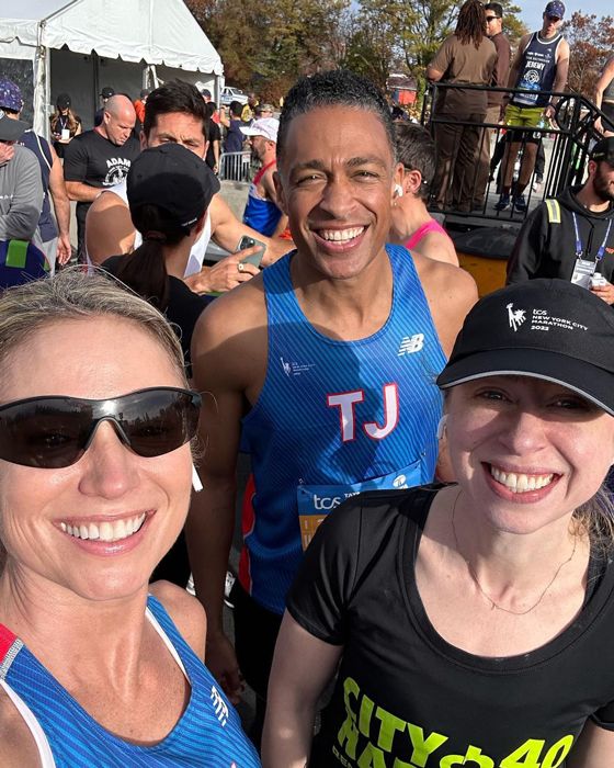 amy robach and tj holmes after the new york marathon