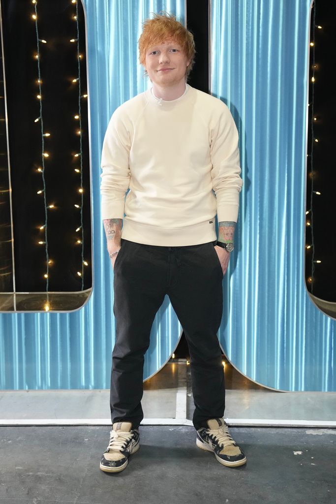 Ed Sheeran poses for american idol