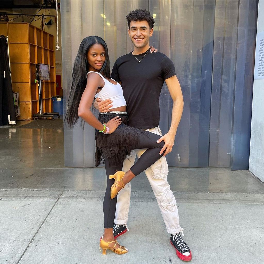 Ezra Sosa and Charity Lawson pictured ahead of their Dancing with the Stars performance