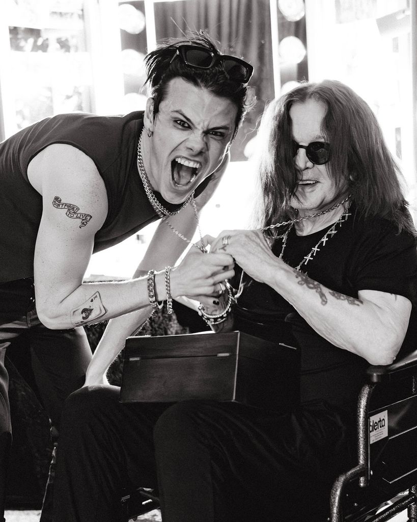 yungblud and ozzy osbourne smiling 