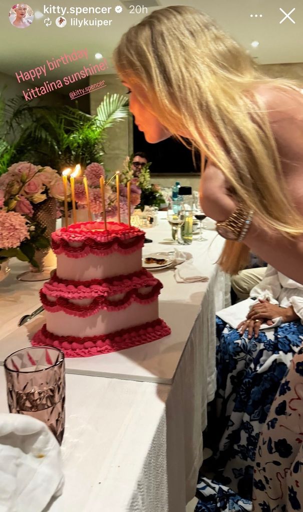 Lady Kitty Spencer and her birthday cake