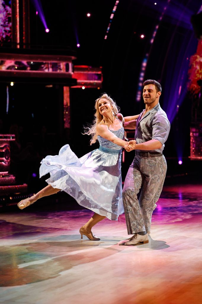 Sarah Hadland and Vito Coppola dancing a foxtrot