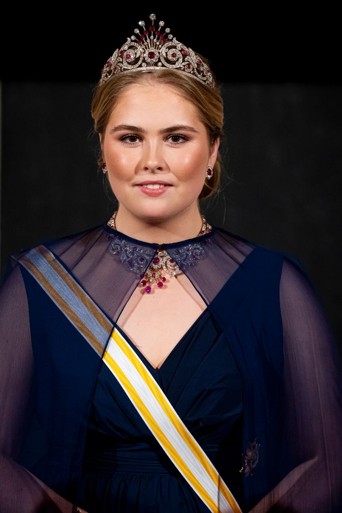 Princess Amalia of The Netherlands attends the official state banquet on April 17, 2024