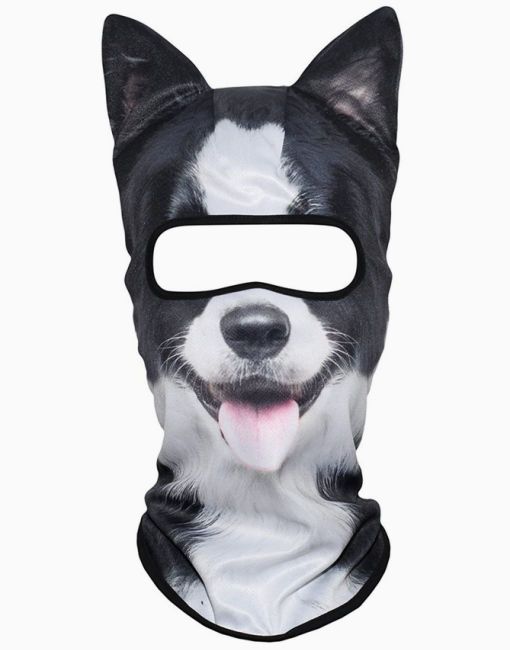 dog halloween face covering with ears 3D