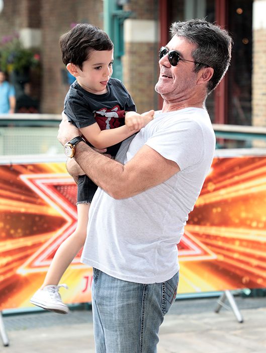 simon cowell and son eric at x factor launch