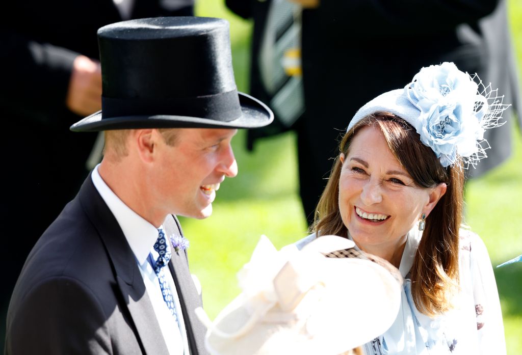 Prince William, Prince of Wales and Carole Middleton attend day two of Royal Ascot 2024 at Ascot Racecourse on June 19, 2024 