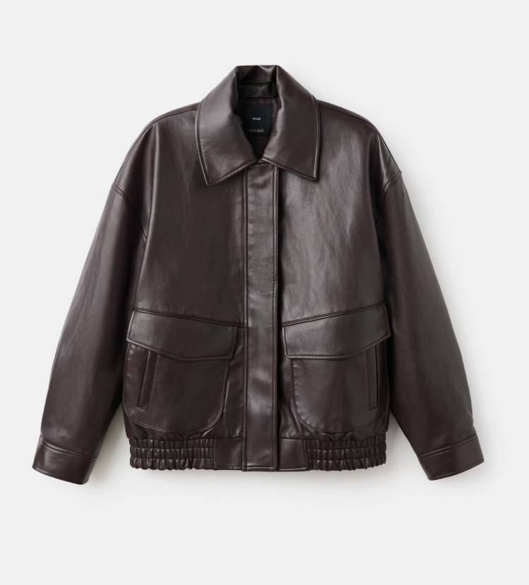 Oversized Leather-Effect Jacket mango
