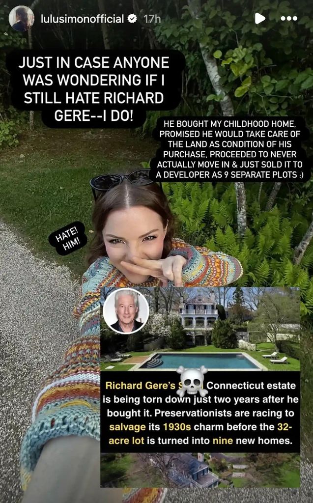 photo of lulu simon with text surrounding a picture of richard gere