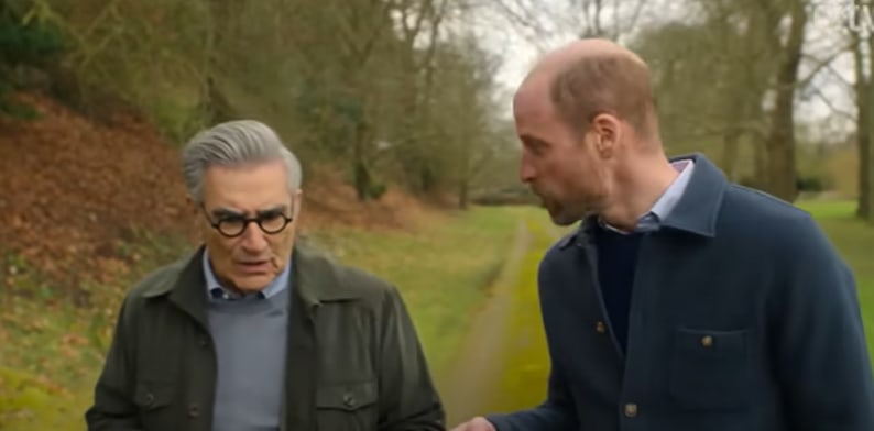 Eugene Levy and Prince William walking through Windsor