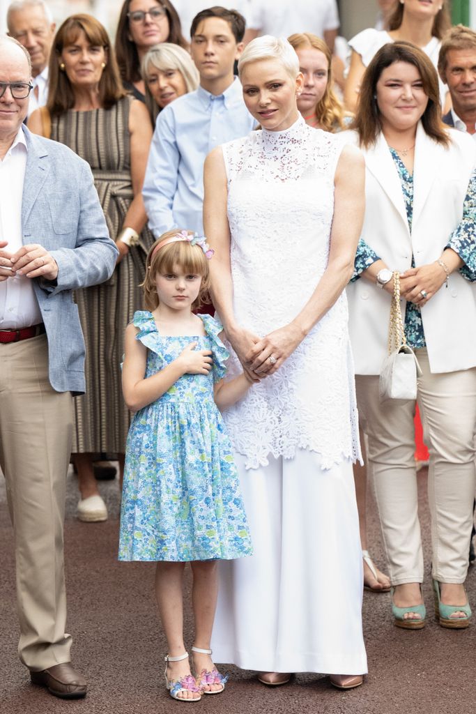 Charlene with bleached blonde hair beside daughter