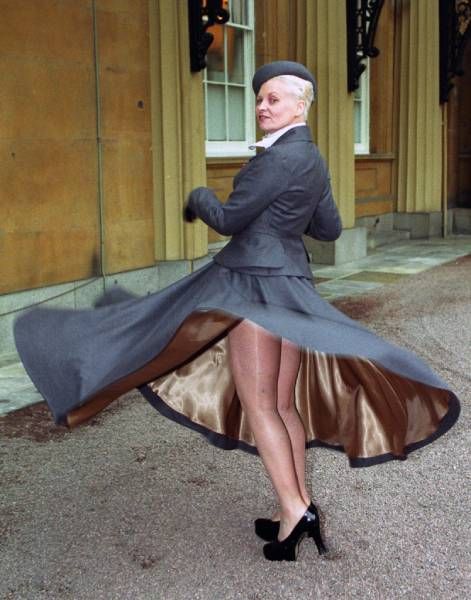 Vivienne Westwood with raised skirt