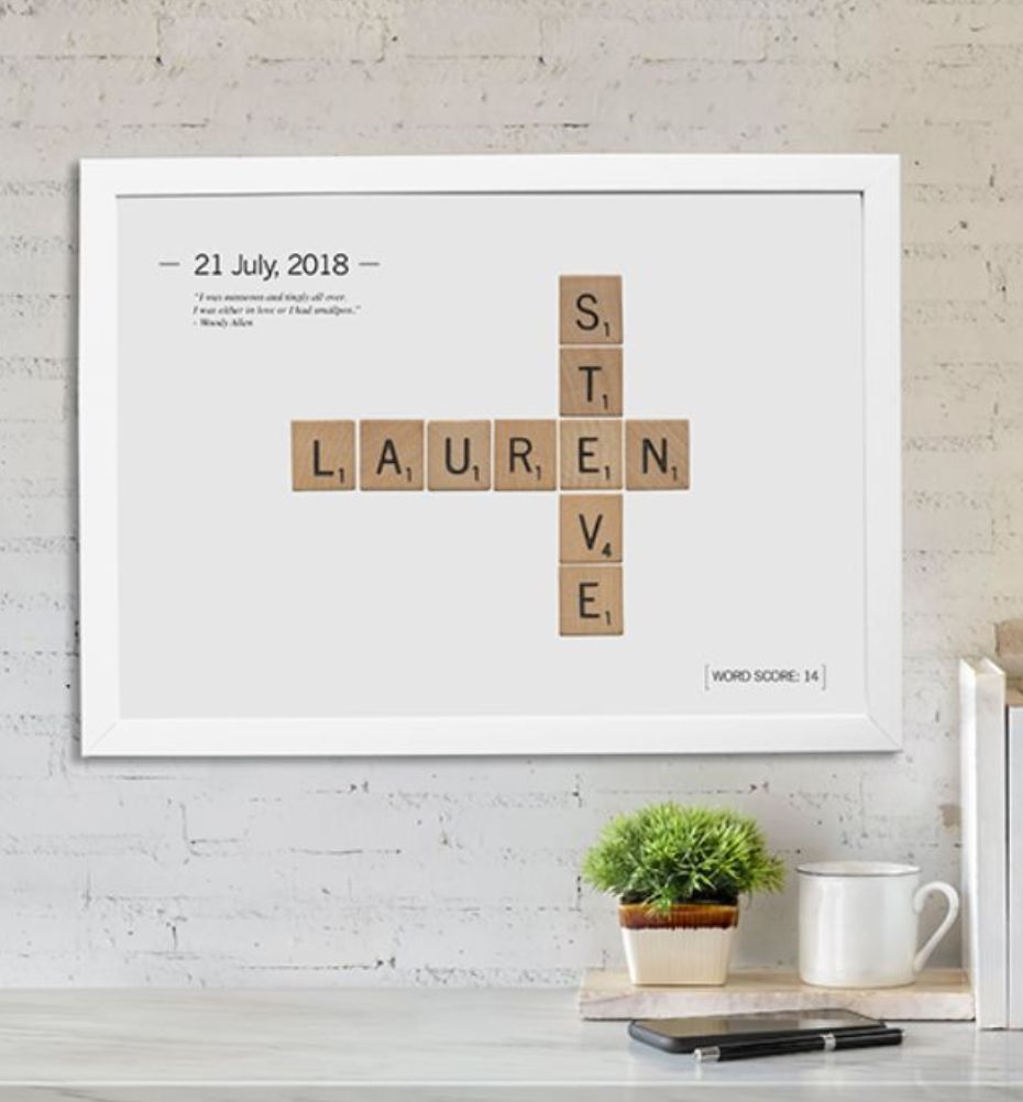 Framed love tiles wedding gift