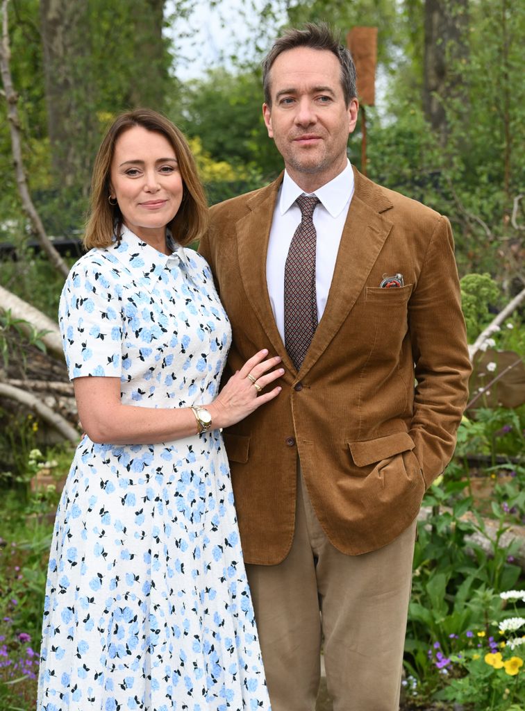 Keeley Hawes and Matthew Macfadyen attend the 2023 Chelsea Flower Show at Royal Hospital Chelsea on May 22, 2023 in London, England