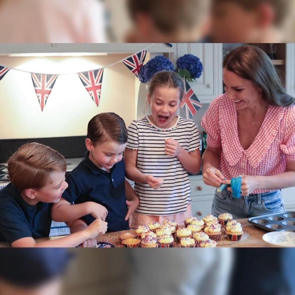 princess kate baking with three kids