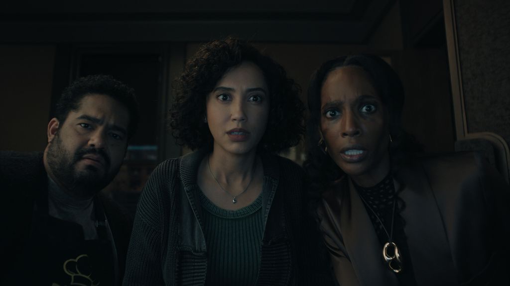 Three characters in the dark in Upload