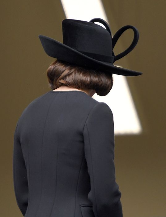 kate middleton hair up on remembrance sunday from the back