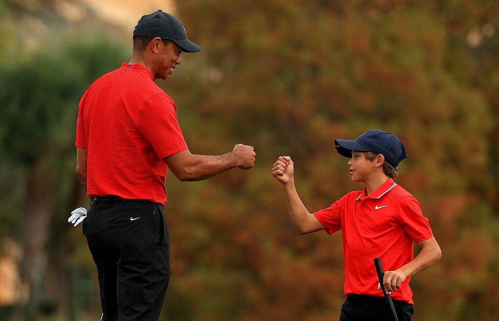 Tiger Woods and son Charlie Woods during their first PNC Championship in 2020