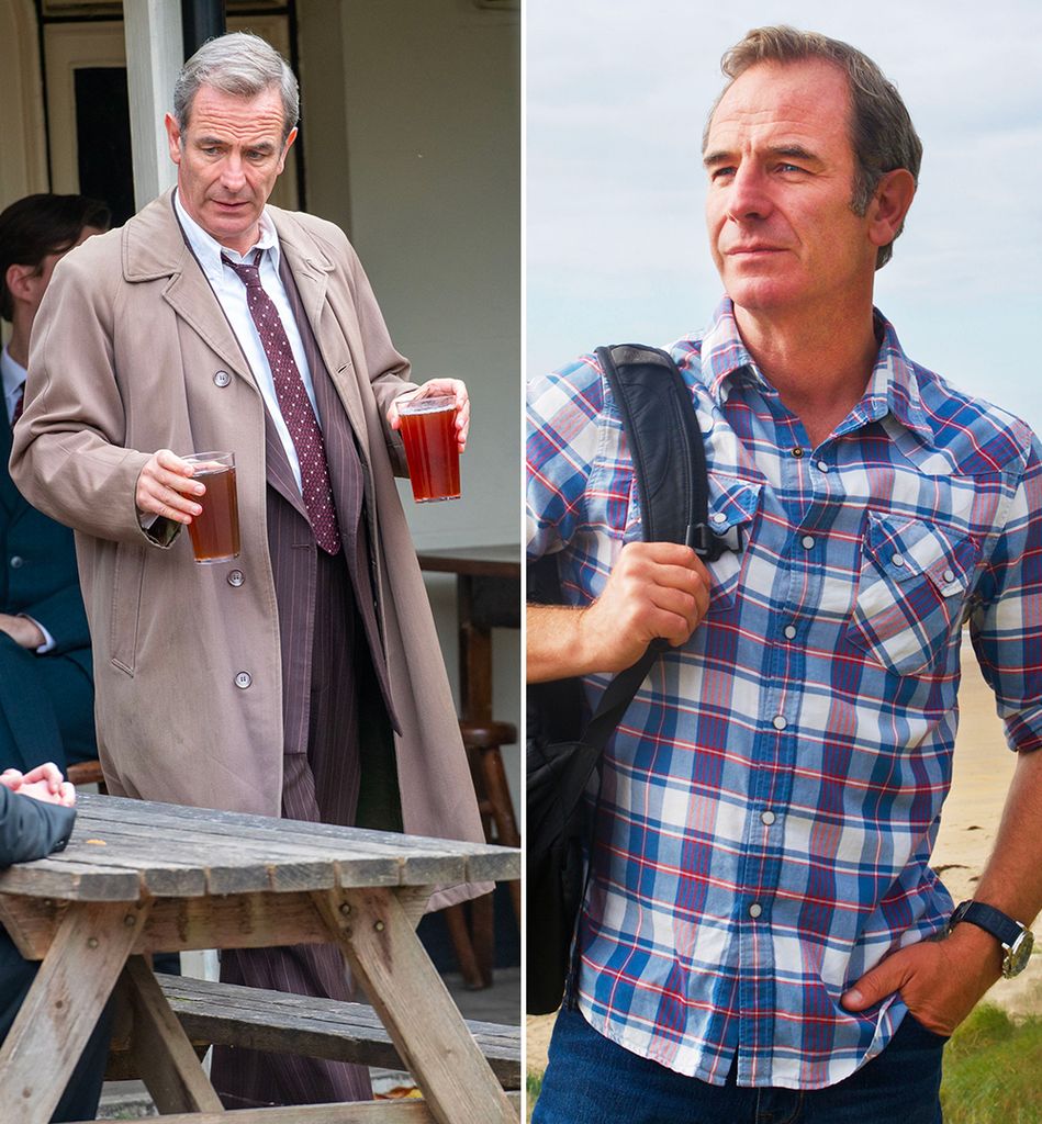 Robson Green in Grantchester / Robson Green wearing a flannel shirt and jeans