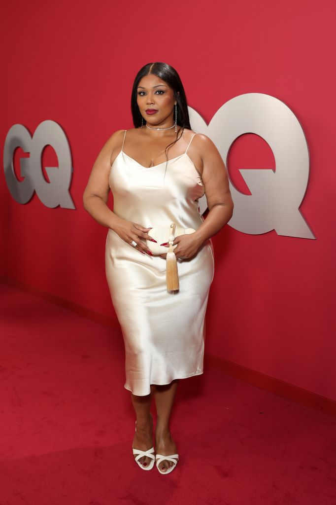 photo of lizzo in slip dress at gq men of the year event