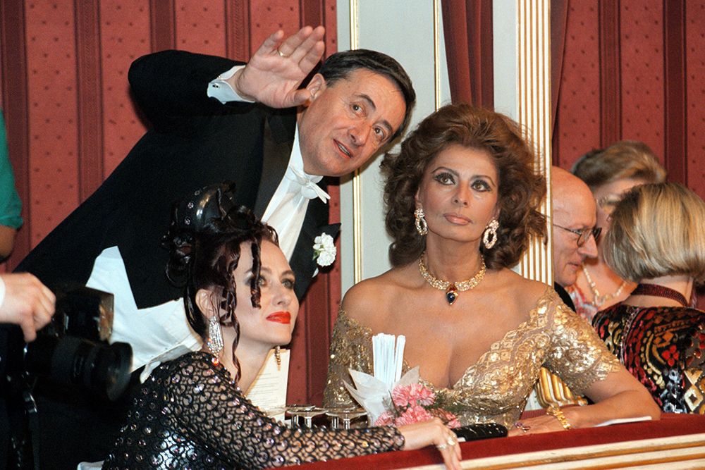 Sophia Loren in Richard and Christina Lugner's box at the Vienna Opera Ball in 1995.