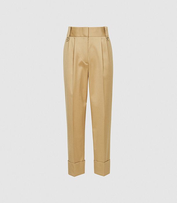 gold trousers reiss