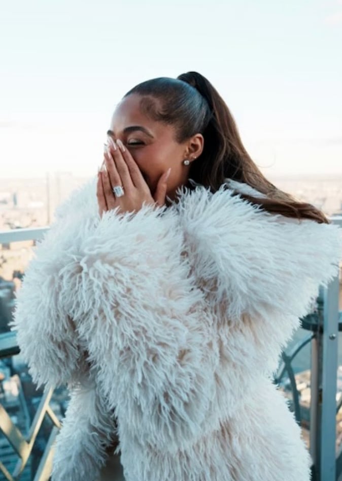 Jordyn Woods shows off her engagement ring