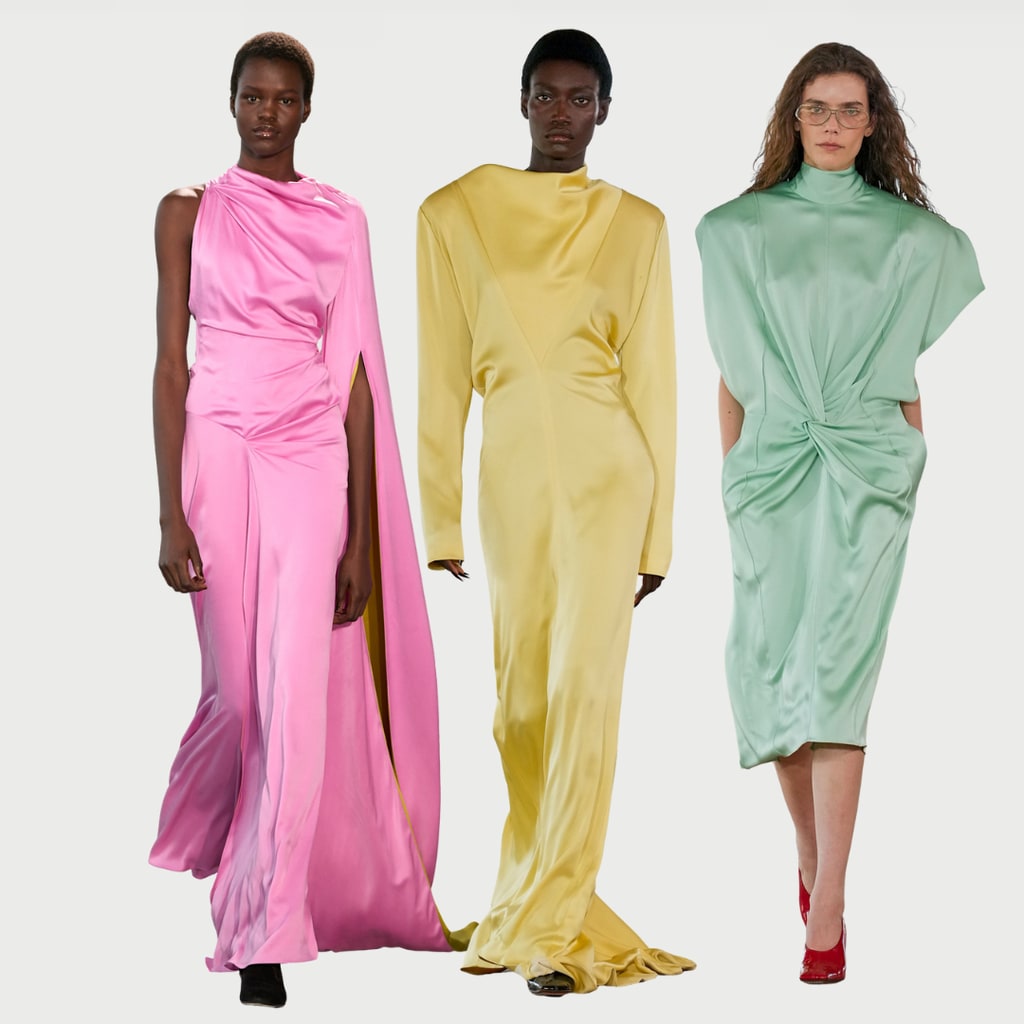 models in draped dresses comp image